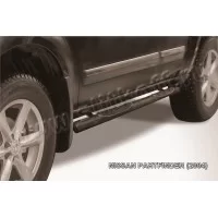 Пороги труба с накладками 76 мм чёрная для Nissan Pathfinder 2004-2009