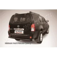 Защита заднего бампера 76 мм чёрная для Nissan Pathfinder 2004-2009