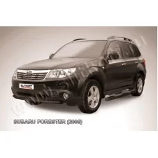 Защита переднего бампера 57 мм чёрная для Subaru Forester 2008-2013