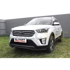 Защита переднего бампера 42 мм волна чёрная для Hyundai Creta 2016-2021