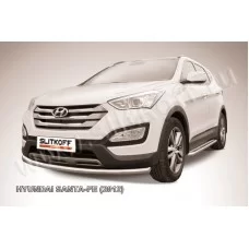 Защита переднего бампера 57 мм для Hyundai Santa Fe 2012-2018