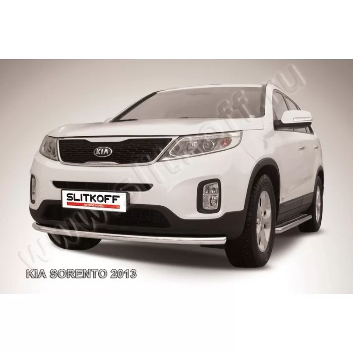 Защита переднего бампера 57 мм радиусная для Kia Sorento 2012-2015 артикул KS13004