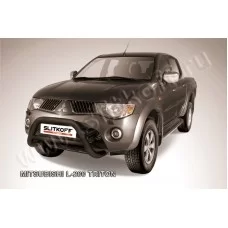 Кенгурятник 76 мм низкий чёрный для Mitsubishi L200 2006-2015