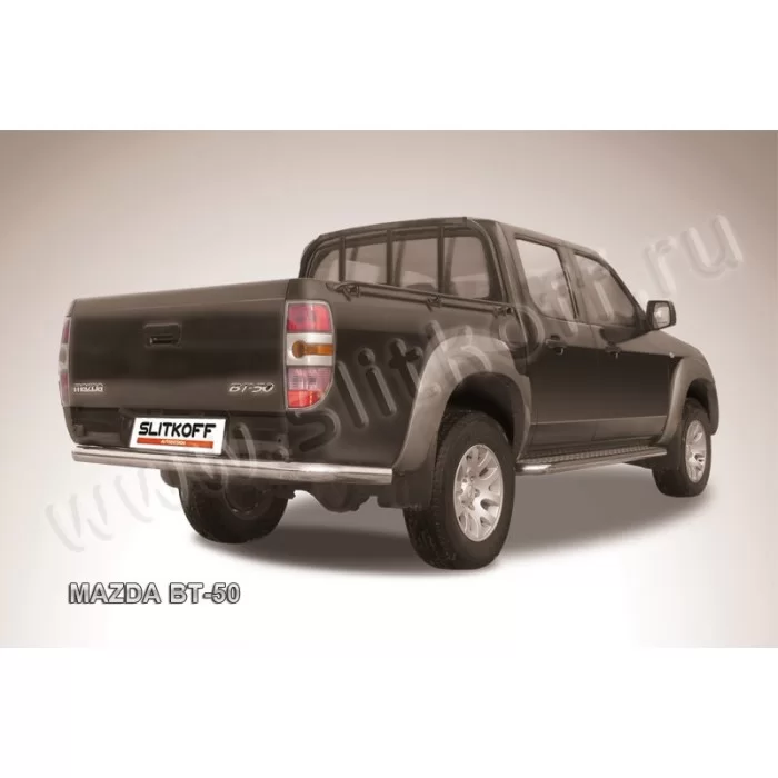 Защита заднего бампера 76 мм серебристая для Mazda BT-50 2006-2011 артикул MZB014S