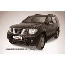 Кенгурятник 76 мм низкий чёрный для Nissan Pathfinder 2004-2009