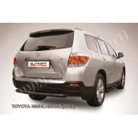 Защита заднего бампера 57 мм радиусная чёрная для Toyota Highlander 2010-2014