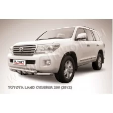 Защита передняя двойная 76-76 мм с профильной защитой картера для Toyota Land Cruiser 200 2012-2013