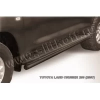 Защита штатных порогов 57 мм чёрная для Toyota Land Cruiser 200 2007-2011