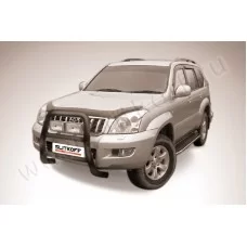 Кенгурятник 76 мм высокий чёрный для Toyota Land Cruiser Prado 120 2002-2009