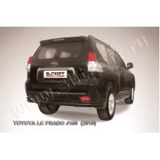 Защита заднего бампера двойная 76-42 мм чёрная для Toyota Land Cruiser Prado 150 2009-2013
