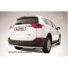 Защита заднего бампера 57 мм длинная для Toyota RAV4 2013-2015