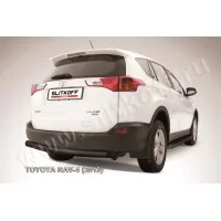 Защита заднего бампера 76 мм радиусная чёрная для Toyota RAV4 2013-2015