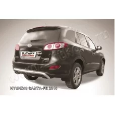 Защита заднего бампера 57 мм скобка серебристая для Hyundai Santa Fe 2010-2012