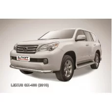 Защита переднего бампера 76 мм серебристая для Lexus GX460 2010-2013