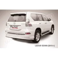 Защита заднего бампера 76 мм серебристая для Lexus GX460 2014-2019