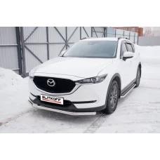 Защита переднего бампера 57 мм серебристая для Mazda CX-5 2017-2024
