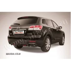 Защита заднего бампера 57 мм короткая чёрная для Mazda CX-9 2007-2012
