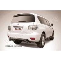 Защита заднего бампера 76 мм скоба чёрная для Nissan Patrol 2010-2024