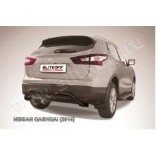 Защита заднего бампера 57 мм скоба чёрная для Nissan Qashqai 2014-2024