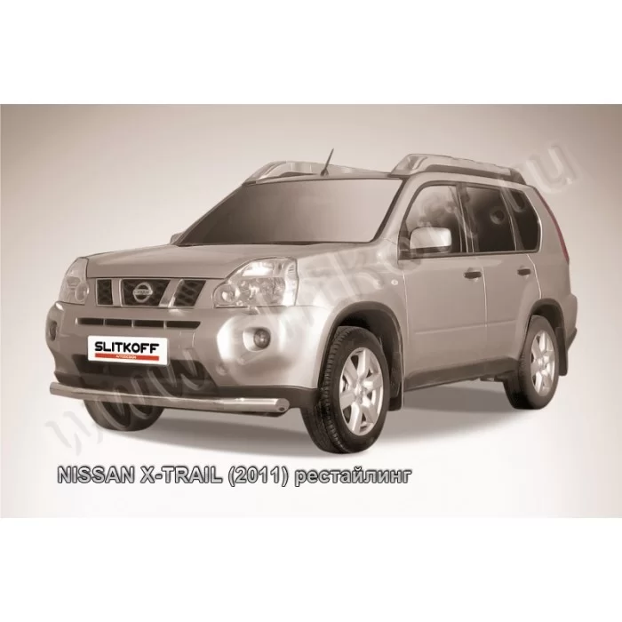 Защита переднего бампера 76 мм для Nissan X-Trail 2011-2015 артикул NXT11002