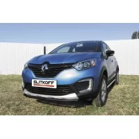 Защита переднего бампера 42 мм чёрная для Renault Kaptur 2WD 2016-2024