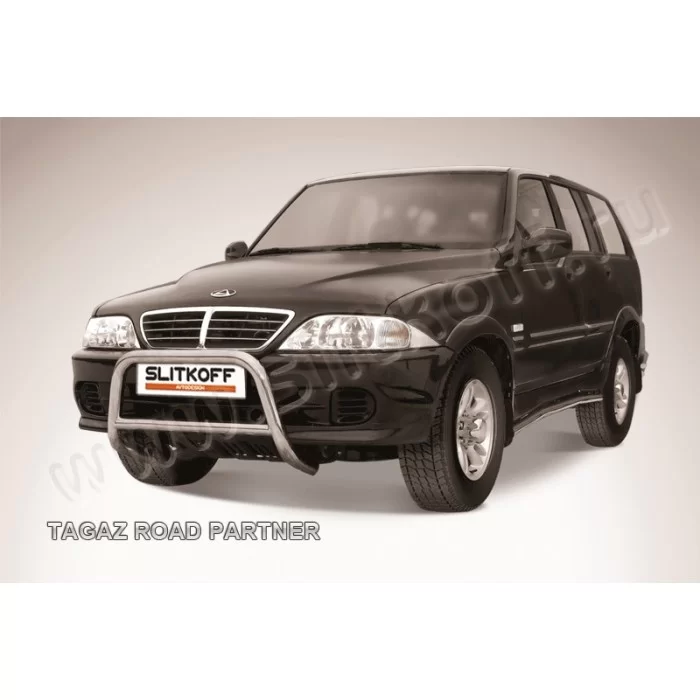 Кенгурятник 57 мм низкий серебристый для Тагаз Road Partner 2008-2011 артикул TARP004S