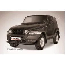 Защита передняя двойная 76-57 мм чёрная для Тагаз Tager 2008-2014