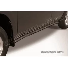 Пороги труба 57 мм с гибами чёрная для Vortex Tingo 2010-2012