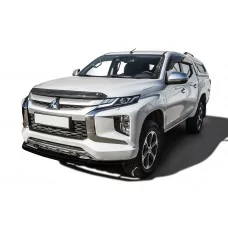 Защита передняя двойная 57-42 мм чёрная для Mitsubishi L200 2019-2024