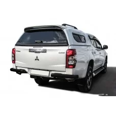 Защита задняя уголки 76 мм на авто без бампера чёрные для Mitsubishi L200 2019-2024