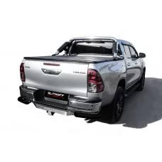 Защита задняя уголки 76 мм чёрные для Toyota Hilux 2020-2024