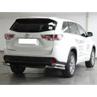 Защита задняя уголки двойные 60-53 мм для Toyota Highlander 2017-2019