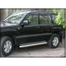 Пороги с площадкой алюминиевый лист 100 мм для Toyota Land Cruiser 200 2012-2013