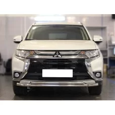 Защита передняя двойная 53-43 мм для Mitsubishi Outlander 2015-2018