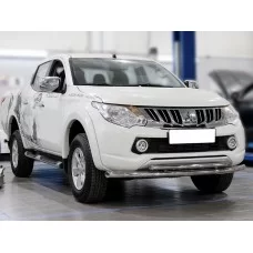 Защита передняя двойная 60-43 мм для Mitsubishi L-200 2015-2019
