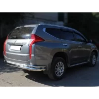 Защита задняя с уголками 76-43 мм для Mitsubishi Pajero Sport 2016-2020