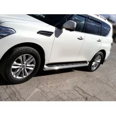 Защита штатного порога 53 мм для Nissan Patrol 2010-2013