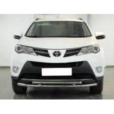 Защита передняя двойная 53-43 мм с двумя загибами для Toyota RAV-4 2013-2015