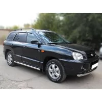 Пороги с площадкой алюминиевый лист 60 мм для Hyundai Santa Fe Classic 2000-2012