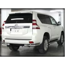 Защита задняя уголки двойные 76-43 мм длинные для Toyota Land Cruiser Prado 150 2013-2017