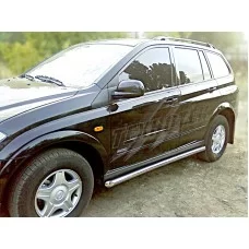 Пороги труба 60 мм радиусные для Ssang Yong Kyron 2007-2015
