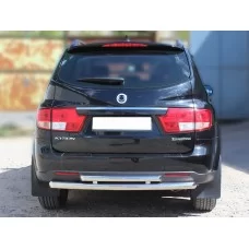 Защита заднего бампера двойная 60-53 мм для Ssang Yong Kyron 2007-2015