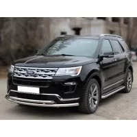 Пороги с площадкой алюминиевый лист 60 мм для Ford Explorer 2018-2019