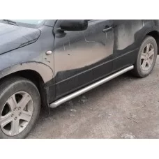 Пороги труба 60 мм с загибами на 5 дверей для Suzuki Grand Vitara 2005-2007