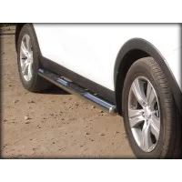Пороги труба с накладками 76 мм для Hyundai Santa Fe Classic 2000-2012