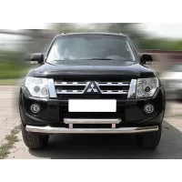Защита передняя двойная 76-60 мм для Mitsubishi Pajero 4 2006-2011