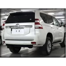 Защита задняя уголки двойные 76-43 мм короткие для Toyota Land Cruiser Prado 150 2013-2017