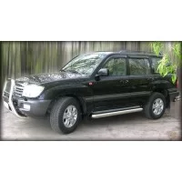 Пороги с площадкой алюминиевый лист 101 мм для Lexus LX-470 1998-2007