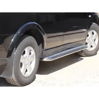 Пороги с площадкой алюминиевый лист 43 мм для Volkswagen Tiguan 2016-2024