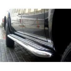 Пороги с площадкой алюминиевый лист 43 мм для Mazda BT-50 2006-2011